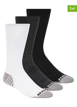 Skechers Skarpety (3 pary) w kolorze antracytowo-czarno-białym ze sklepu Limango Polska w kategorii Skarpetki męskie - zdjęcie 189358694