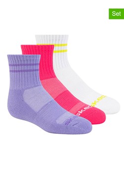 Skechers Skarpety (3 pary) w kolorze różowo-fioletowo-białym ze sklepu Limango Polska w kategorii Skarpetki dziecięce - zdjęcie 189358732