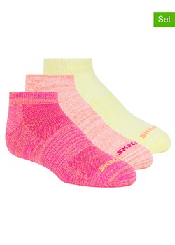 Skechers Skarpety (3 pary) w kolorze różowo-żółtym ze sklepu Limango Polska w kategorii Skarpetki dziecięce - zdjęcie 189358762