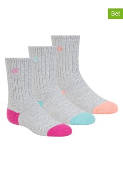 Skechers Skarpety (3 pary) w kolorze szarym ze wzorem ze sklepu Limango Polska w kategorii Skarpetki dziecięce - zdjęcie 189358780