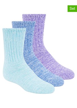Skechers Skarpety (3 pary) w kolorze niebiesko-fioletowo-błękitnym ze sklepu Limango Polska w kategorii Skarpetki dziecięce - zdjęcie 189358782