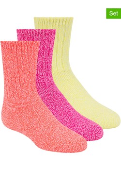 Skechers Skarpety (3 pary) w kolorze żółtym, pomarańczowym i różowym ze sklepu Limango Polska w kategorii Skarpetki dziecięce - zdjęcie 189358784