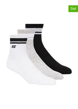 Skechers Skarpety (3 pary) w kolorze biało-czarno-szarym ze sklepu Limango Polska w kategorii Skarpetki dziecięce - zdjęcie 189358814