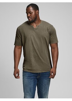 Jack &amp; Jones Koszulka "Split" w kolorze oliwkowym ze sklepu Limango Polska w kategorii T-shirty męskie - zdjęcie 189358823