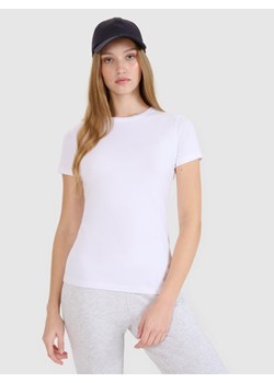 Damski t-shirt bez nadruku (2-pack) 4F 4FRMM00TTSHF2709 - biały ze sklepu Sportstylestory.com w kategorii Bluzki damskie - zdjęcie 189363323