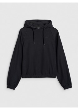Damska bluza nierozpinana z kapturem 4F 4FRAW25TSWSF2544 - czarna ze sklepu Sportstylestory.com w kategorii Bluzy damskie - zdjęcie 189363330