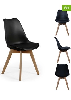 THE HOME DECO FACTORY Krzesła (2 szt.) w kolorze czarnym - 58 x 81,5 x 49 cm ze sklepu Limango Polska w kategorii Meble - zdjęcie 189364312