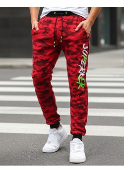 Spodnie męskie dresowe moro czerwone Dstreet UX3514 ze sklepu DSTREET.PL w kategorii Spodnie męskie - zdjęcie 189364611