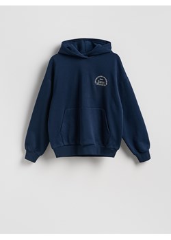 Reserved - Bluza z haftowanym napisem - granatowy ze sklepu Reserved w kategorii Bluzy damskie - zdjęcie 189364831