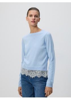 Reserved - Sweter z koronkowym zdobieniem - jasnoniebieski ze sklepu Reserved w kategorii Swetry damskie - zdjęcie 189364863