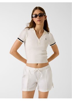 Guess Jeans Sweter W6GRZ1 Z3P32 Écru Slim Fit ze sklepu MODIVO w kategorii Swetry damskie - zdjęcie 189365134