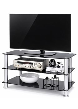 Szklany Stolik Czarny Pod Telewizor B7-H93 ze sklepu Edinos.pl w kategorii Szafki RTV - zdjęcie 189365871