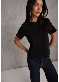 Czarny Casualowy T-shirt z Bawełny Nealiara ze sklepu renee.pl w kategorii Bluzki damskie - zdjęcie 189368251