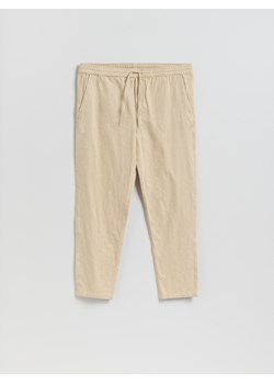 Reserved - Spodnie jogger z lnem - beżowy ze sklepu Reserved w kategorii Spodnie męskie - zdjęcie 189368462
