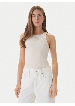 Guess Top W6RP39 KD092 Beżowy Regular Fit ze sklepu MODIVO w kategorii Bluzki damskie - zdjęcie 189368841