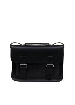 czarna torba skórzana Brooklyn na ramię i do ręki z przegrodą i fun ze sklepu Słoń Torbalski w kategorii Listonoszki - zdjęcie 189369434