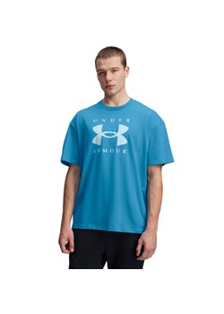 Męski t-shirt z nadrukiem Under Armour UA M Hw Os Branded Ss - niebieski ze sklepu Sportstylestory.com w kategorii T-shirty męskie - zdjęcie 189370253