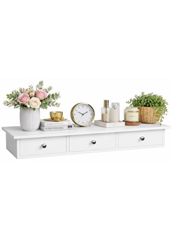 Biała półka wisząca z 3 szufladami T0-F26 ze sklepu Edinos.pl w kategorii Półki - zdjęcie 189370620