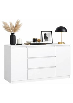 Biała Komoda Z 3 Szufladami I Drzwiczkami K7-E38 ze sklepu Edinos.pl w kategorii Komody - zdjęcie 189370621