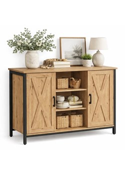 Komoda z półkami dąb artisan w stylu loft  F8-B85 ze sklepu Edinos.pl w kategorii Komody - zdjęcie 189370641