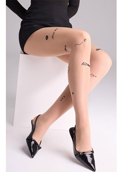 Marilyn beżowe rajstopy z ozdobnymi wstawkami Allure G009, Kolor beżowy, Rozmiar S/M, Marilyn ze sklepu Primodo w kategorii Rajstopy - zdjęcie 189371030