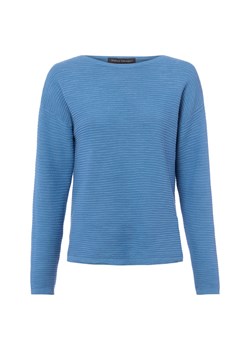 Franco Callegari Damski sweter z dzianiny z dodatkiem lnu Kobiety Bawełna niebieski jednolity ze sklepu vangraaf w kategorii Swetry damskie - zdjęcie 189372563