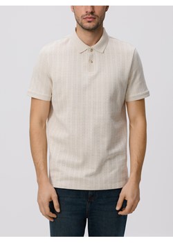 Reserved - Strukturalne polo regular fit - beżowy ze sklepu Reserved w kategorii T-shirty męskie - zdjęcie 189374003
