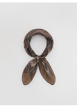 Reserved - Jedwabna apaszka - ciemnobrązowy ze sklepu Reserved w kategorii Szaliki i chusty damskie - zdjęcie 189374014