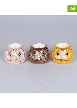 Villa d´Este Podstawki (3 szt.) w kolorze brązowo-różowo-żółtym na jajka - wys. 6 cm ze sklepu Limango Polska w kategorii Naczynia - zdjęcie 189378902