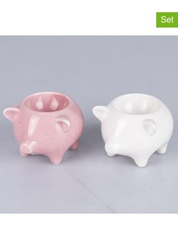 Villa d´Este Podstawki (2 szt.) w kolorze jasnoróżowo-białym na jajka - wys. 6,5 cm ze sklepu Limango Polska w kategorii Naczynia - zdjęcie 189378903