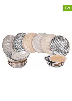 Villa d´Este 18-częściowy zestaw talerzy "Soho" ze wzorem ze sklepu Limango Polska w kategorii Naczynia - zdjęcie 189379003