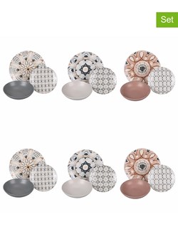 Villa d´Este 18-częściowy zestaw talerzy "Bohemian" w kolorze biało-szaro-jasnobrązowym ze sklepu Limango Polska w kategorii Naczynia - zdjęcie 189379091