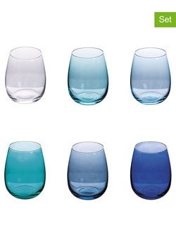 Villa d´Este Szklanki (6 szt.) "Happy Hour" w kolorze turkusowo-niebieskim - 500 ml ze sklepu Limango Polska w kategorii Naczynia - zdjęcie 189379411
