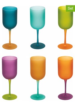 Villa d´Este Kieliszki (6 szt.) "Shock" w różnych kolorach do wina - 450 ml ze sklepu Limango Polska w kategorii Naczynia - zdjęcie 189379590