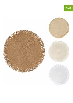 Villa d´Este Podkładki stołowe (4 szt.) "Tovaglietta" w kolorze jasnobrązowym - Ø 38 cm ze sklepu Limango Polska w kategorii Obrusy i bieżniki - zdjęcie 189379924