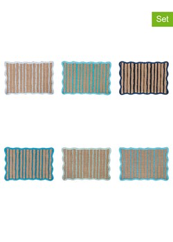 Villa d´Este Podkładki stołowe (6 szt.) w kolorze niebiesko-jasnobrązowym - 29 x 43,5 cm ze sklepu Limango Polska w kategorii Podkładki na stół - zdjęcie 189379993