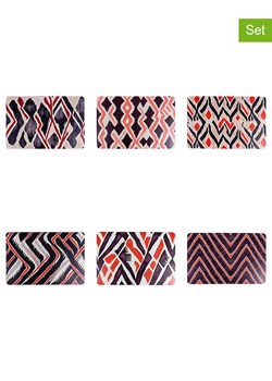 Villa d´Este Podkładki stołowe (6 szt.) "Malindi" w kolorze czarno-czerwonym - 45 x 30 cm ze sklepu Limango Polska w kategorii Podkładki na stół - zdjęcie 189380022