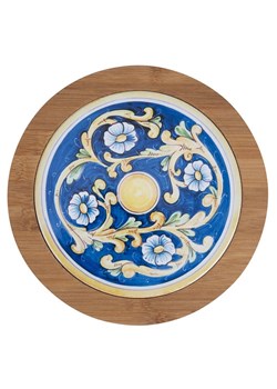 Villa d´Este Talerz dekoracyjny "Sicilia" w kolorze jasnobrązowo-niebieskim - Ø 20 cm ze sklepu Limango Polska w kategorii Misy i tace dekoracyjne - zdjęcie 189380111
