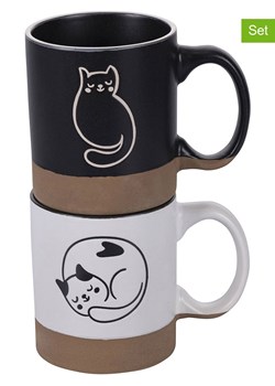 Villa d´Este Kubki (2 szt.) "Miao" w kolorze czarno-biało-jasnobrązowym do kawy - 280 ml ze sklepu Limango Polska w kategorii Dzbanki i zaparzacze - zdjęcie 189380183