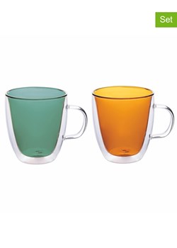 Villa d´Este Szklanki (2 szt.) w kolorze zielonym i pomarańczowym do kawy - 540 ml ze sklepu Limango Polska w kategorii Dzbanki i zaparzacze - zdjęcie 189380192