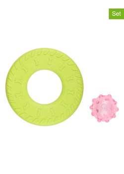 Edco Zabawki (2 szt.) w kolorze zielono-jasnoróżowym dla psa - Ø 25 cm ze sklepu Limango Polska w kategorii Dla zwierząt - zdjęcie 189382610