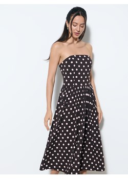 Mohito - Sukienka midi w grochy - ciemnobrązowy ze sklepu Mohito w kategorii Sukienki - zdjęcie 189383184