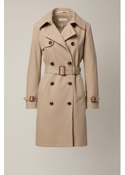 Trencz Beżowy z Bawełną Damski Dwurzędowy z Paskiem Bettina ze sklepu Lancerto S.A. w kategorii Kurtki i płaszcze damskie - zdjęcie 189383281