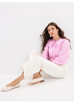 Mohito - Jeansy wide leg z paskiem petite - kremowy ze sklepu Mohito w kategorii Jeansy damskie - zdjęcie 189383940