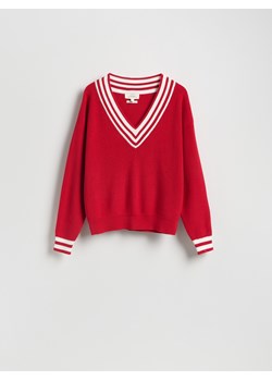 Reserved - Sweter z lnem - czerwony ze sklepu Reserved w kategorii Swetry damskie - zdjęcie 189391911