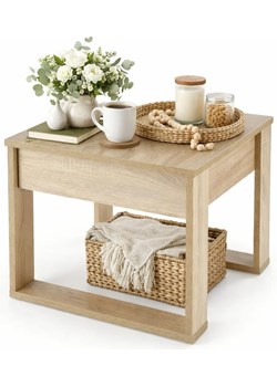 Kwadratowa ława z szufladą dąb sonoma A2-Z06 ze sklepu Edinos.pl w kategorii Ławki ogrodowe - zdjęcie 189392564