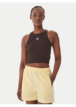 adidas Top Essentials KD3821 Brązowy Slim Fit ze sklepu MODIVO w kategorii Bluzki damskie - zdjęcie 189393031