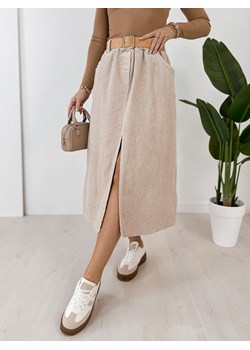 spódnica sztruksowa tibes beżowa one size ze sklepu UBRA w kategorii Spódnice - zdjęcie 189393960