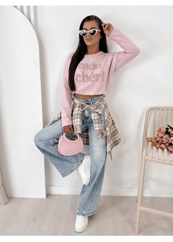 bluzka moncheri pudrowy róż one size ze sklepu UBRA w kategorii Bluzki damskie - zdjęcie 189394110