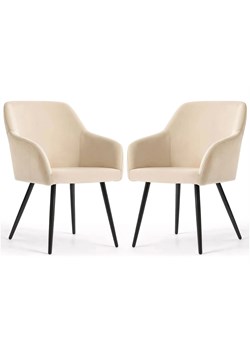 Zestaw 2 beżowych krzeseł welurowych - Terviso 2X ze sklepu Edinos.pl w kategorii Krzesła - zdjęcie 189394544